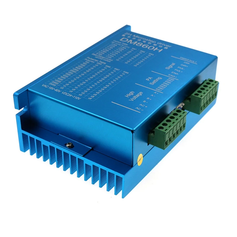 

DM860H Digital 57 / 86 Tepper Motor Controller With Fan 2-Phase Nema23,34 DMA860H 7.2A,18-80VAC For Printing CNC Drive