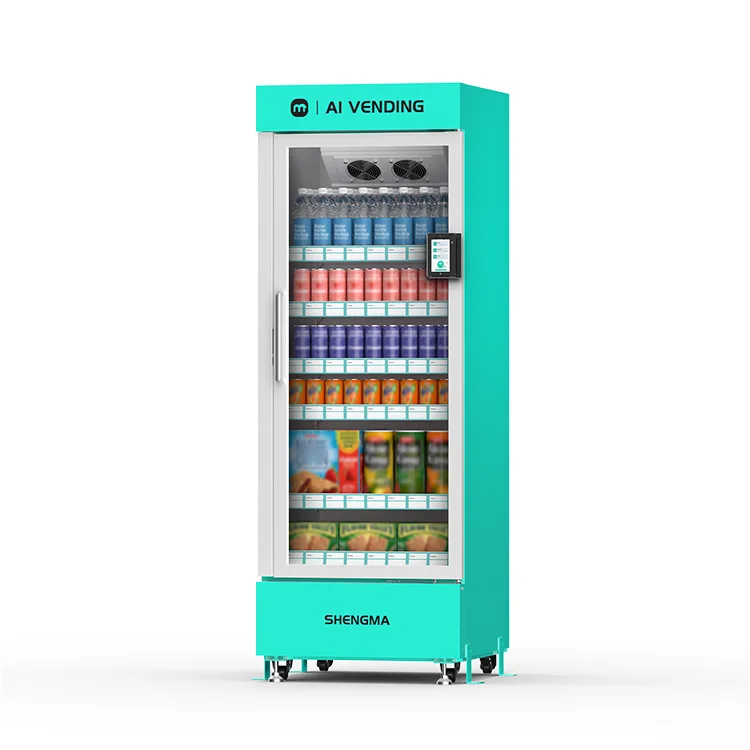 Shengma Smart AI Vending Machine 24/7 Unattended Retail 520L Capacity 4G LTE Enabled Card/Scan Payment