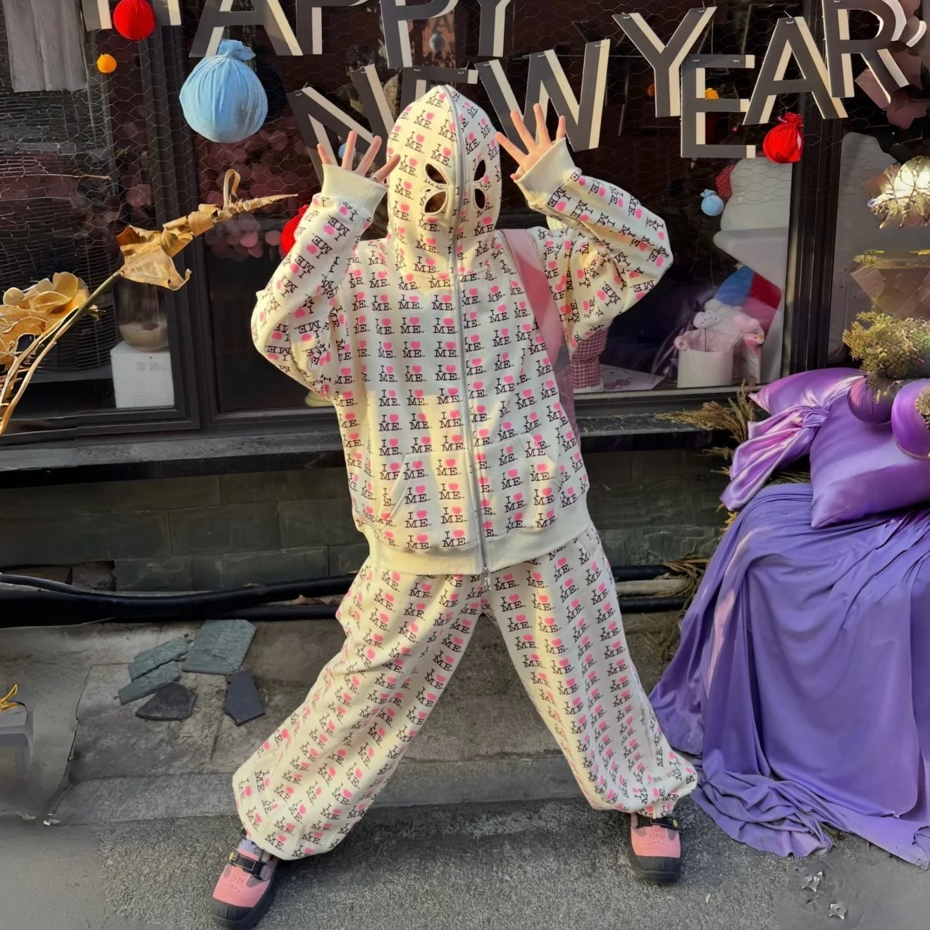 

Ashley American Letter Hoodie Jacket Casual Sweatpants Set Spring New Style Zipper Hooded Sweatshirt Outerwear Women's Suit