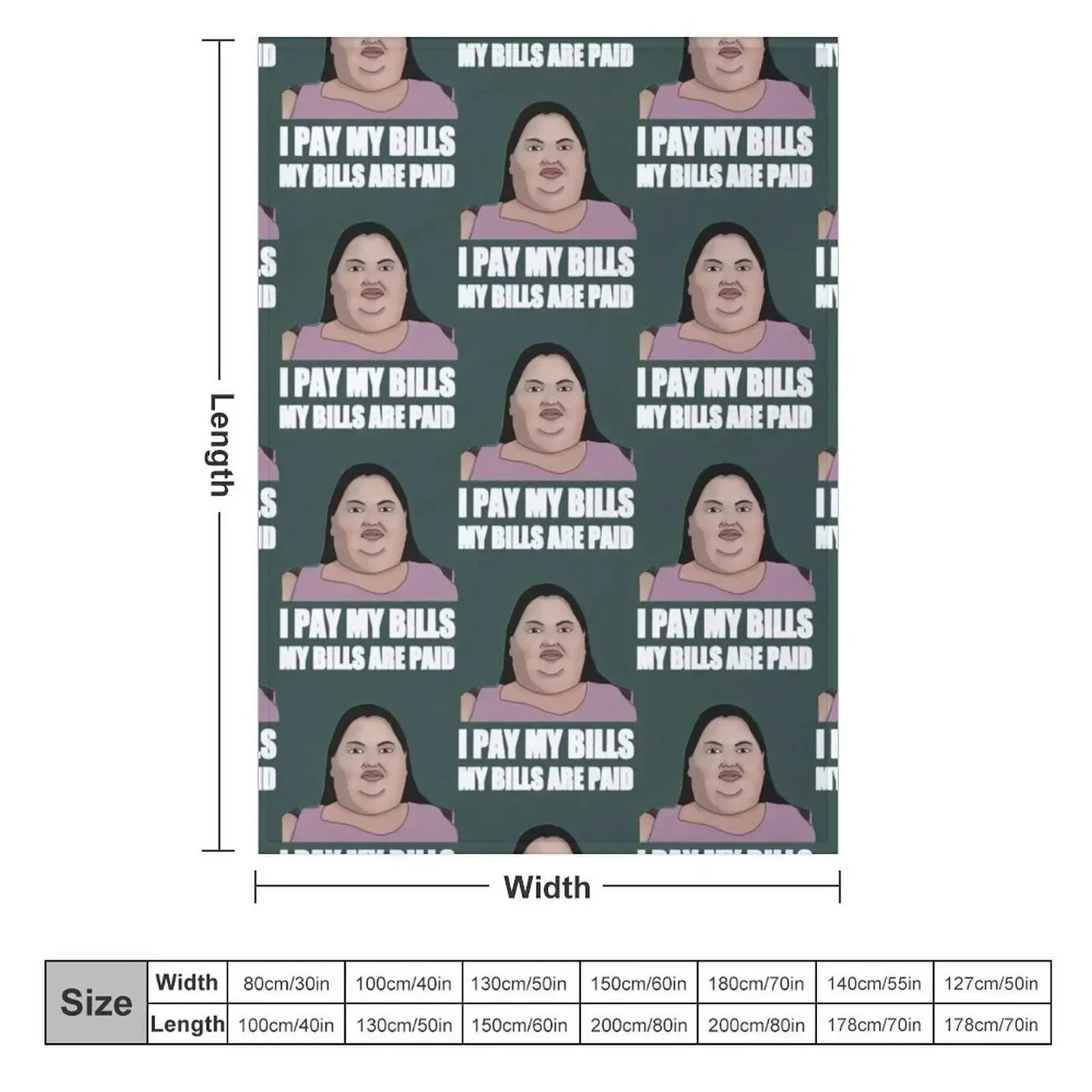 1000lb Sisters Amy - My Bills Are Paid Throw Blanket couch cozy soft plush fuzzy picnic outdoor blanket
