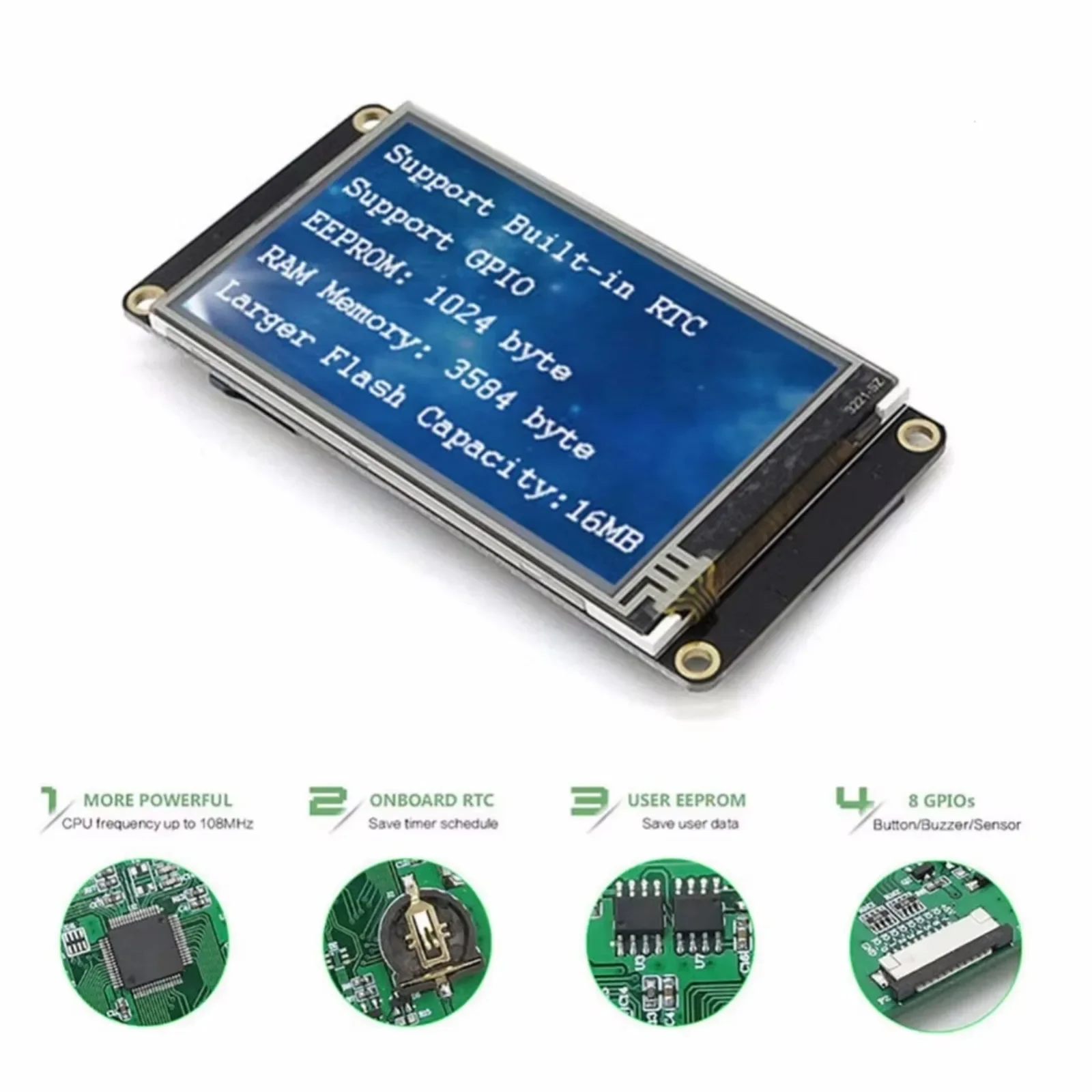 3,2-дюймовый сенсорный ЖК-экран USART HMI 400*240 Экранная панель NX4024K032 с расширенной платой расширения ввода-вывода