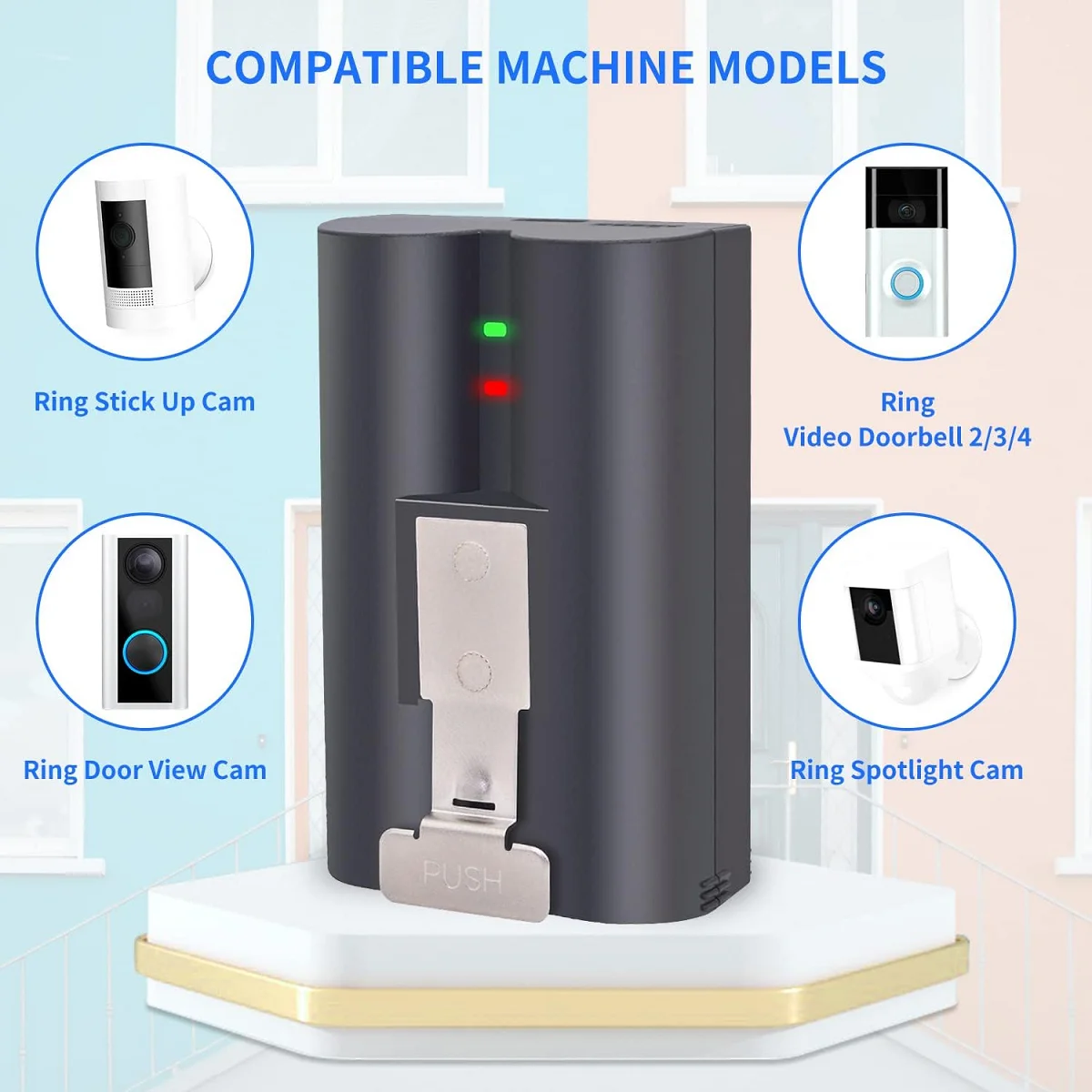 6040mAh Li-ion Battery for Ring-Video Doorbell 2/3 /3 Plus/ 4, Stick Up Cam Battery (2nd & 3rd Gen) and Spotlight Cam Battery