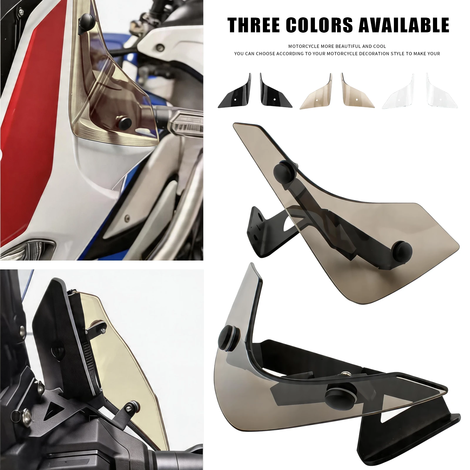 For Honda CRF1100L Africa Twin Adventure Sports 2019-2023 Motorcycle Side Windshield Windscreen Wind Deflector Handshield Set
