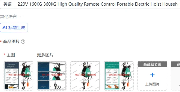 220V 160KG 360KG High Quality Remote Control Portable Electric Hoist Household Lifting Winch Air Conditioner Crane