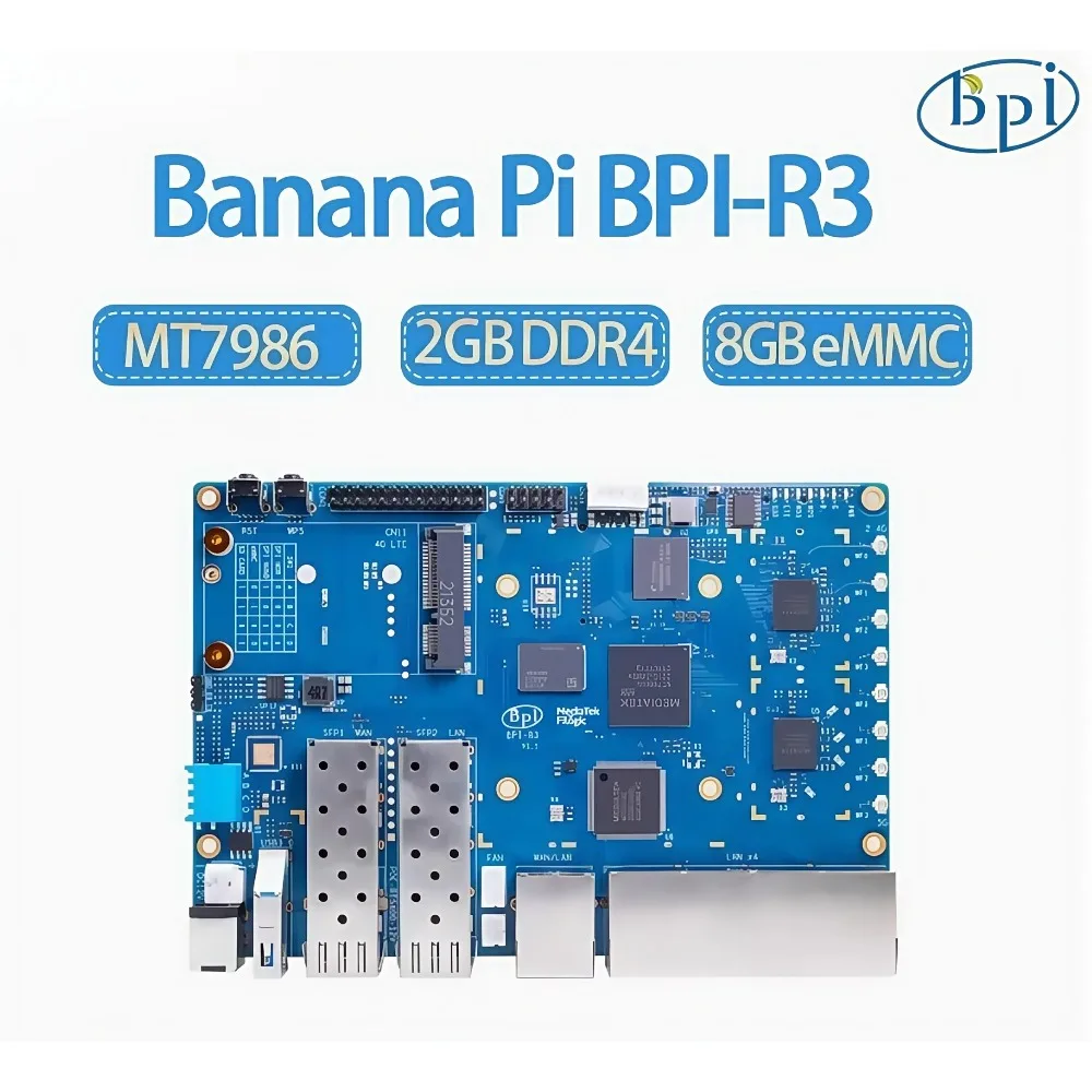 AvaCoreBanana Pi BPI-R3 High Performance Open Source Router Development Board Supports 2 SFP