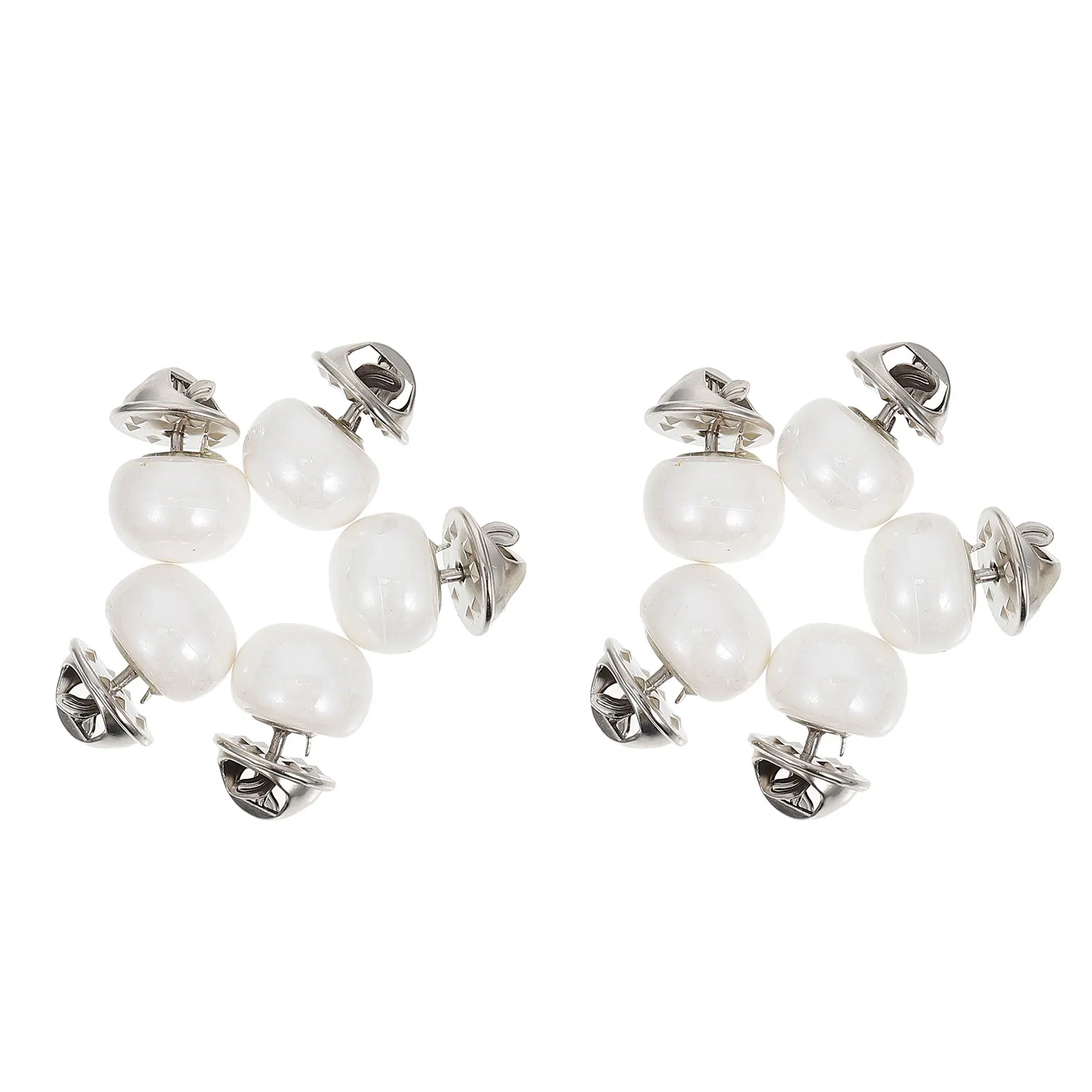 

10 Pcs Safety Invisible Snaps Dress Chest Pin White Gaping Shirt Fix Black Women's