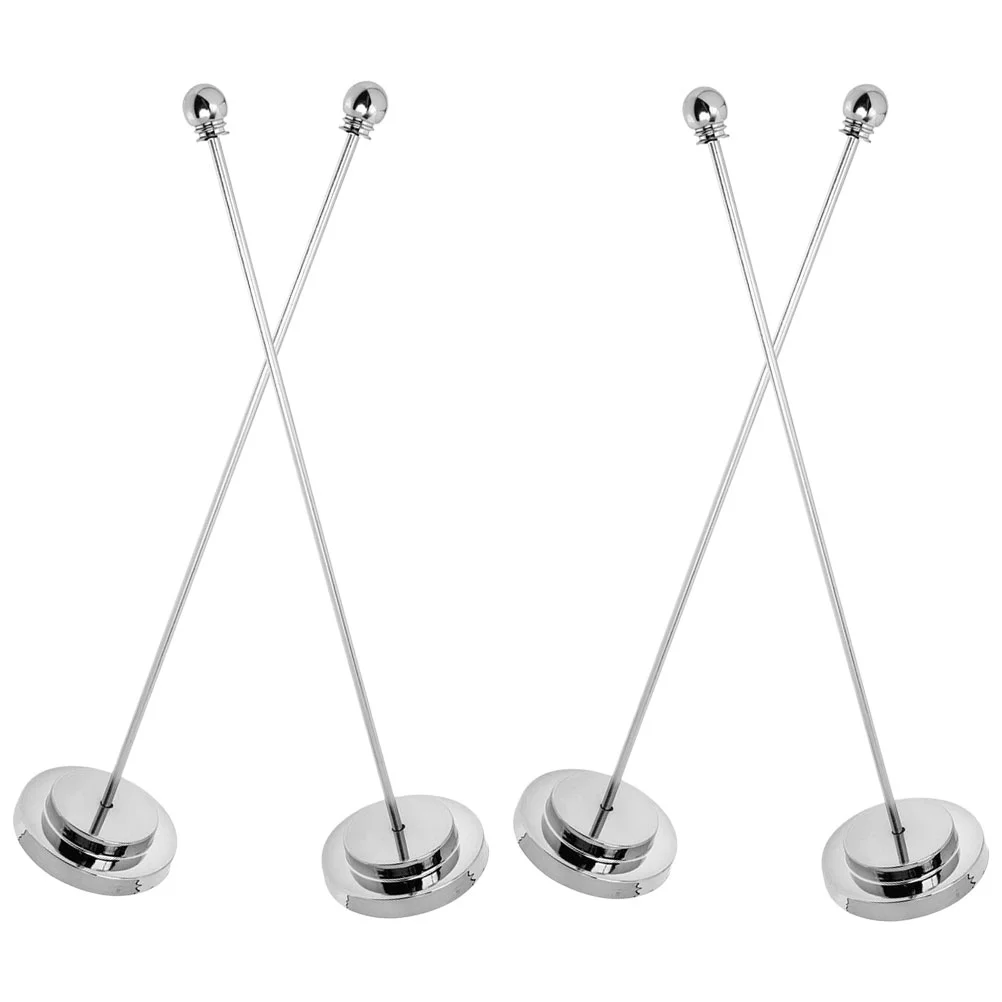 

4 Pcs Table Flag Pole Fixing Runner Desk Support Display Bracket Plastic Metal Flagpole Office Holder Wear-resistant Base