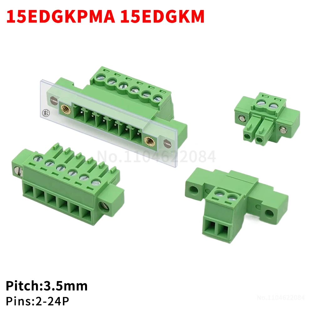 (1 set) KF 2EDGKPMA 3.5mm Solderless Through-Hole Panel-Mounted Mating Connector 2EDGWC 15EDGKM 2~24P 15EDGKPMA 3.5