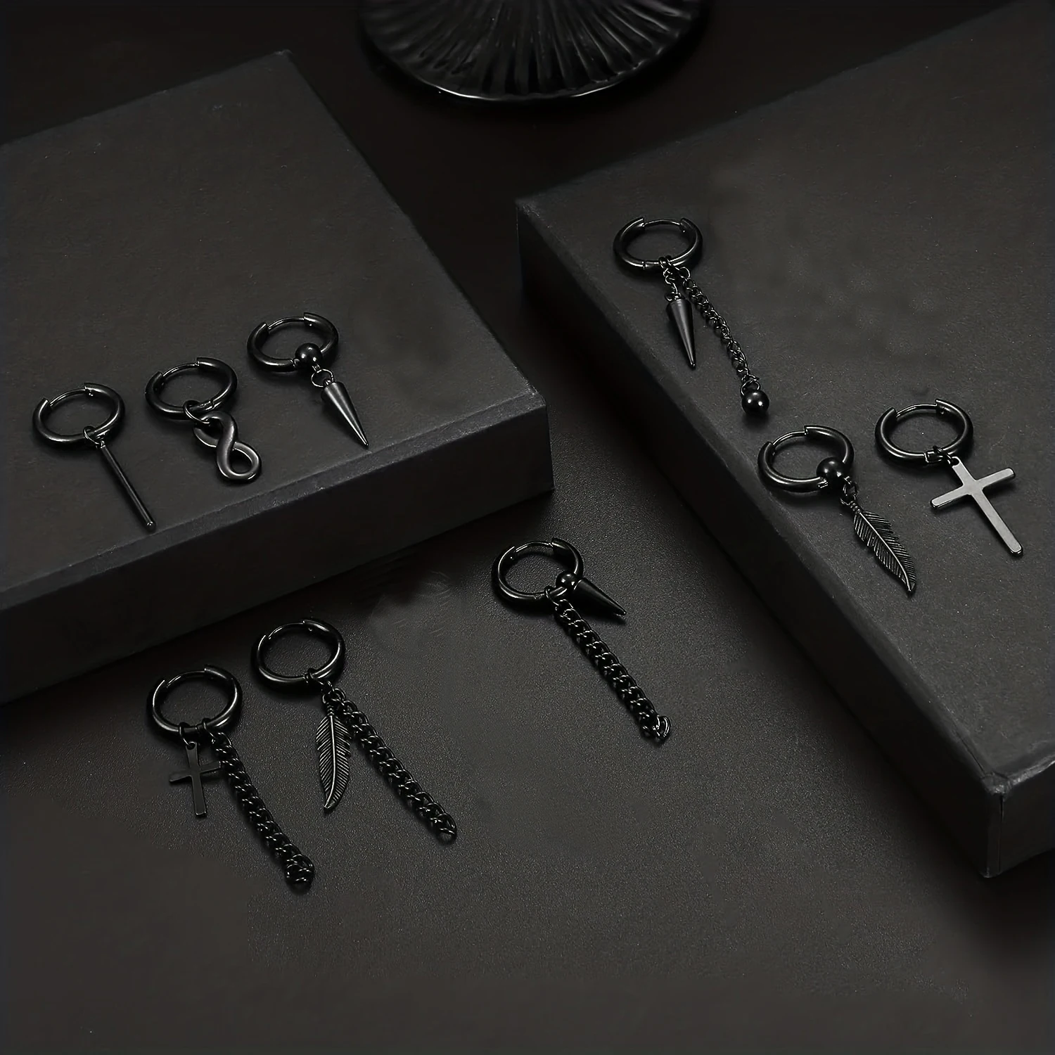Dos pendientes de Aro de caden - Men'S Gothic Formal Wear reseña y precio