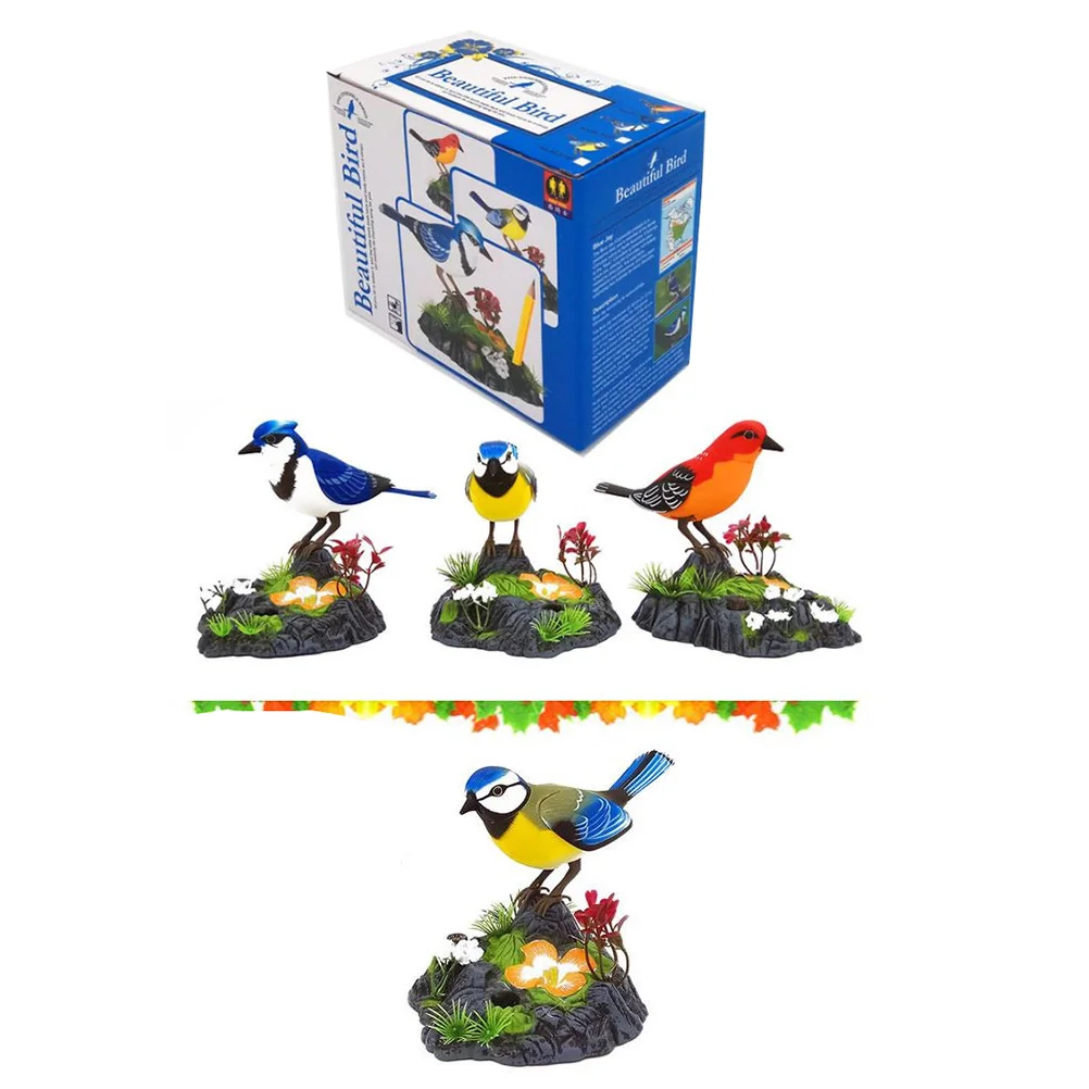 Bird Sound Figurine Toys Electric Artificial Birds Realistic Parakeet Child