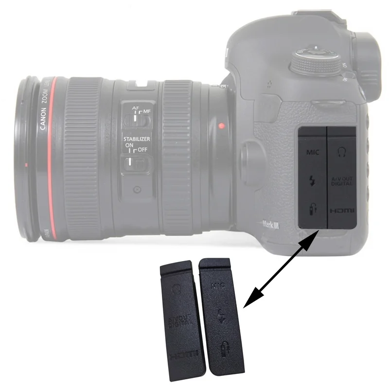 1 PCS USB/HDMI-compatible DC IN/VIDEO OUT Rubber Door Bottom Cover For Canon 50D 40D 1100D 5D2 550D 60D 5D4 650D 700D Camera