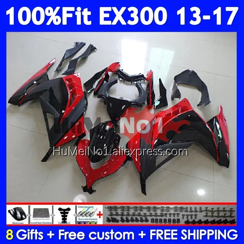 Fairing For KAWASAKI NINJA ZX3R EX 300 R 300R CC 2013 Red black 2014 2015 2016 2017 234No.93 EX300R EX300 13 14 15 16 17 Body