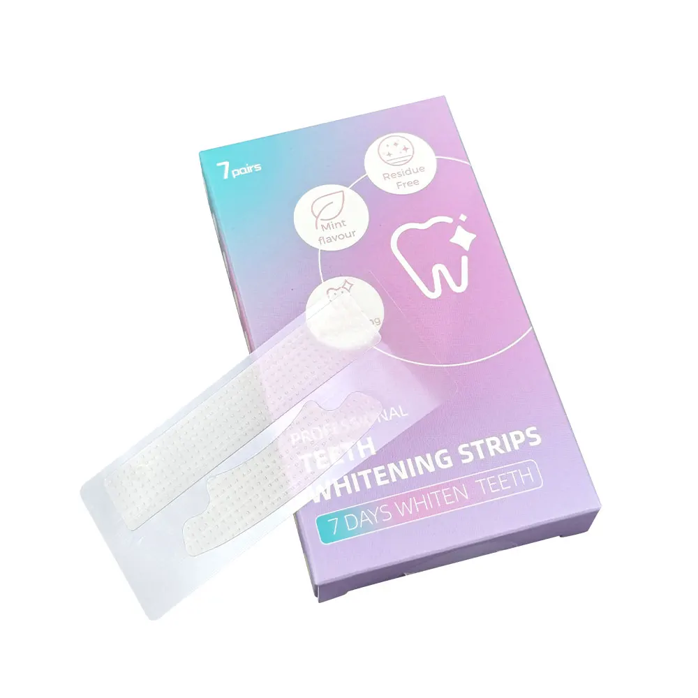 7Pairs Teeth Brightening Strips Fruit Flavor Teeth Whitening Strips Professional Dental Whitening Set 7 Treatments Kit Oral Care