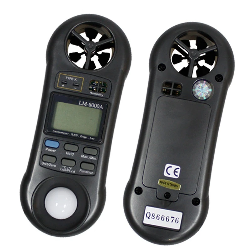 LM-8000 Pocket 4-in-1 Digital Anemometer / Illuminance Meter / Thermometer / Hygrometer