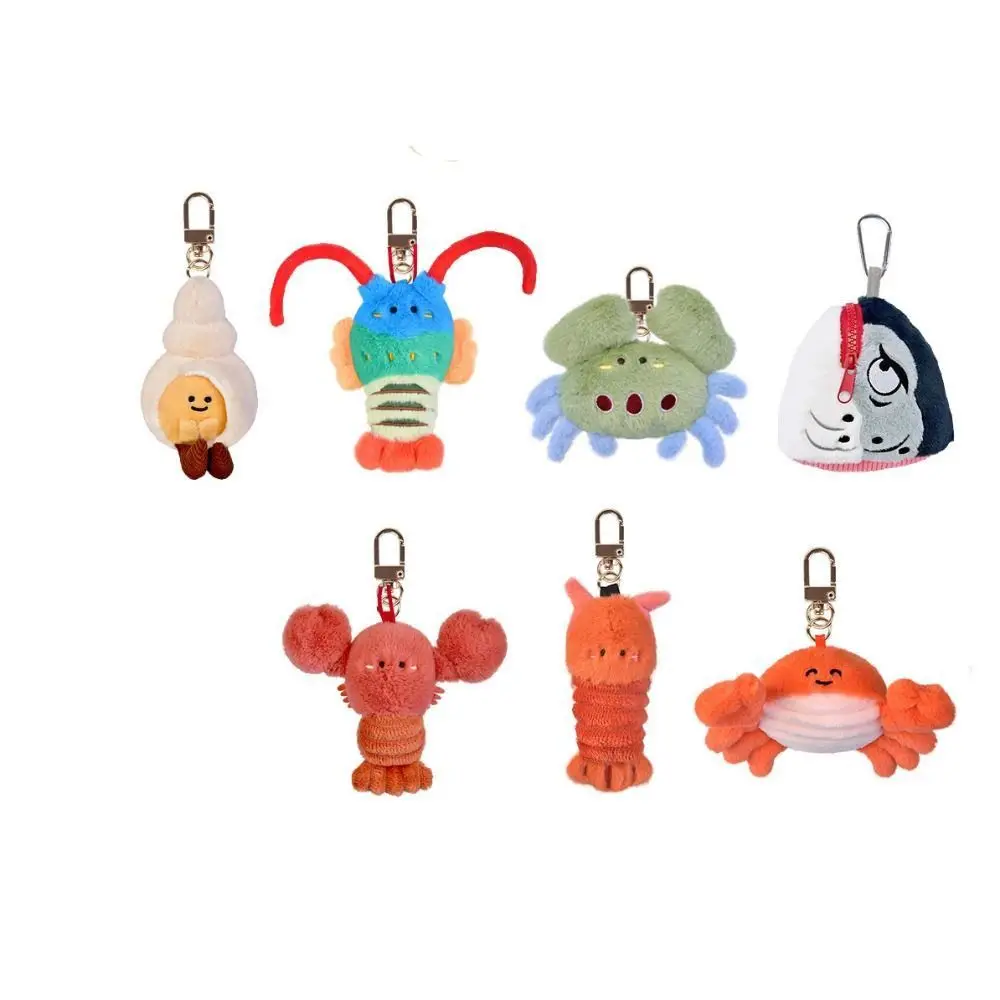 Chaveiro de animal oceano macio lagosta kawaii fofo polvo chaveiro simulação coleção desenho animado pingente de pelúcia decoração de casa
