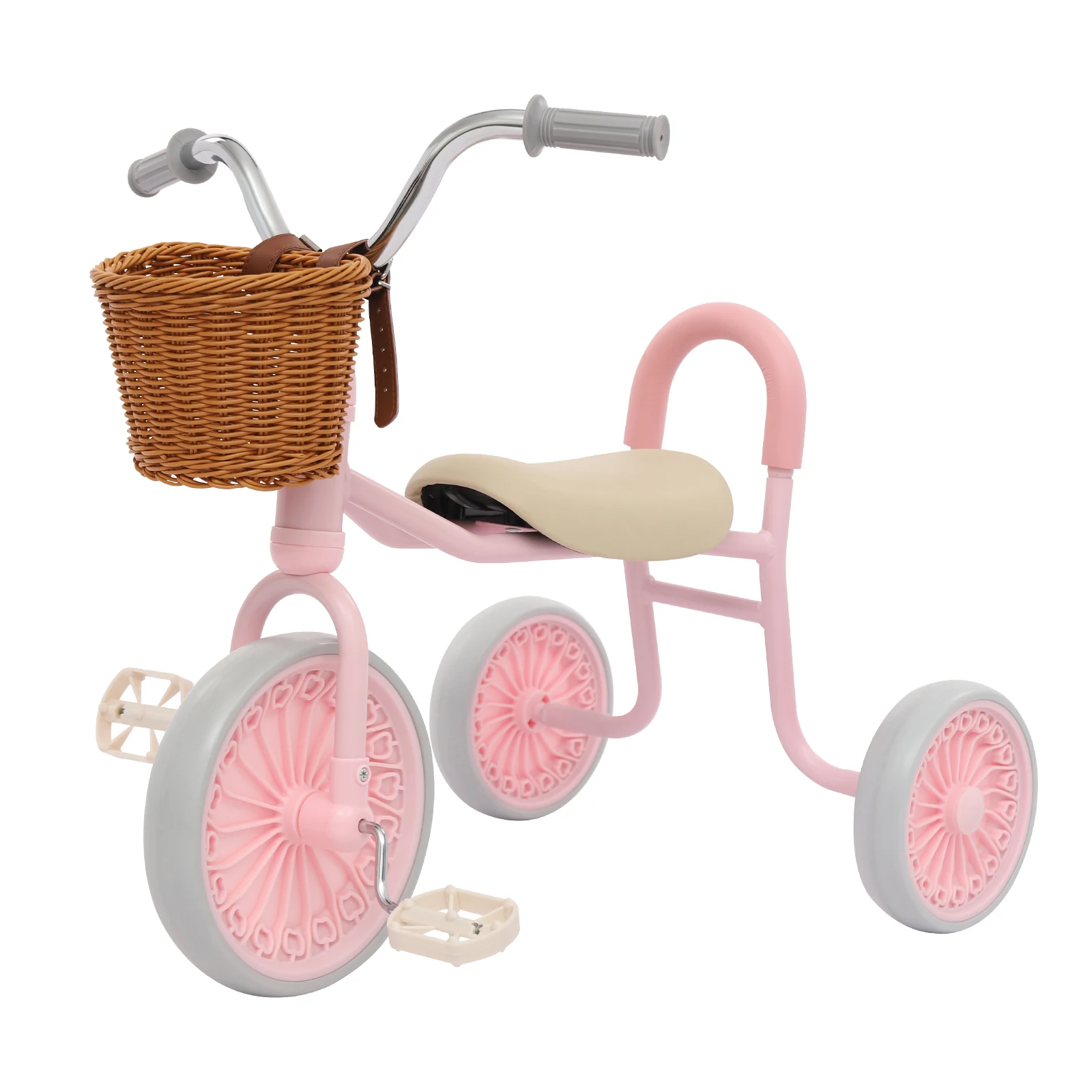 Adjustable Seat Kids Trike: Eco - Friendly Rattan Frame for Park Riding