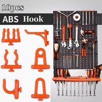 10Pcs Hardware Tools Hook Plastic Wall-Mounted Hanging Plate Hole Plate Hook Parts Storage Box Garage Unit Shelf Tool Holder