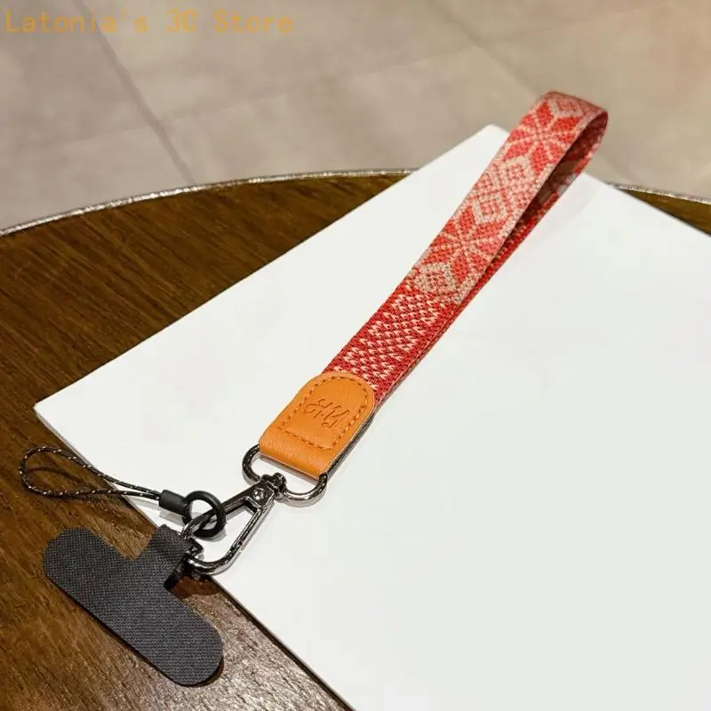 Robustes Canvas-Lanyard mit Totemblättern. Vielseitig einsetzbar für Mobiltelefone – Detail 10