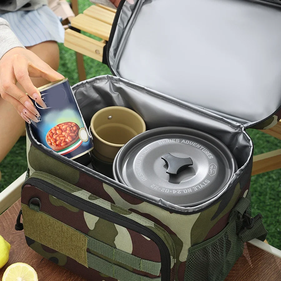 Tactical Thermal Cooler Bag Outdoor Insulated Lunch Box Work Leakproof Insulated Durable Lunch Bag for Men Meal Camping Picnic