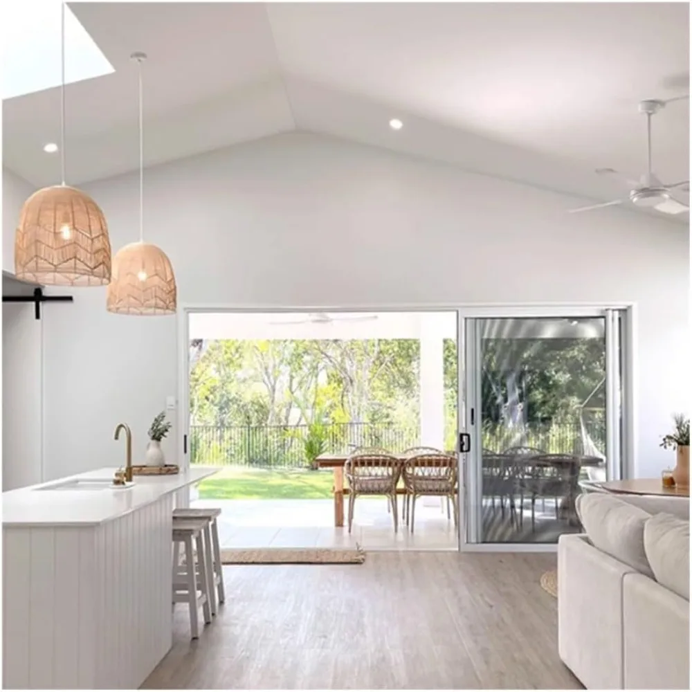 Retro Rattan Pendant Light Japanese Rattan Chandelier Hanging Lamp Bedroom Living Room Dining Room Lamp Bar Home Decoration