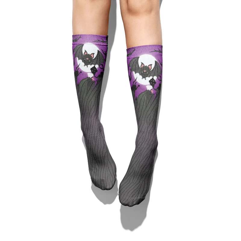 Fashionable and interesting bat socks unisex personality socks casual compression high ankle socks Halloween gift