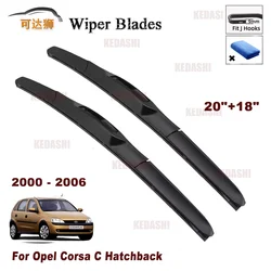 Car Wiper Front Soft Rubber Wiper Blades Set For Opel Corsa C Hatchback 2000 - 2006 Windshield Windscreen Window 20