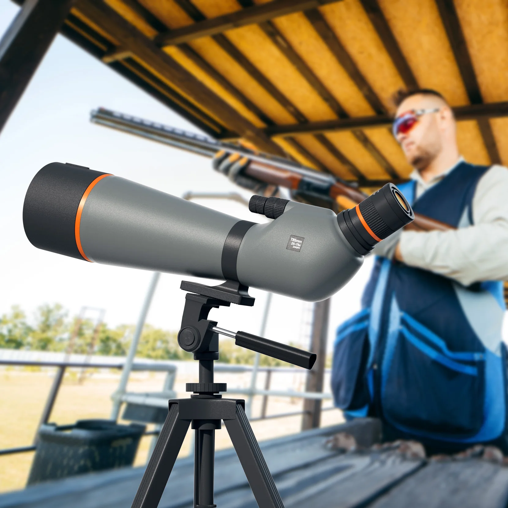 

Spotting Scope 25-75x85, Dual Focusing Spotting Scope with Tripod, BAK4 Prism, FMC, Spotter Scope for targeting, Bird Watching,
