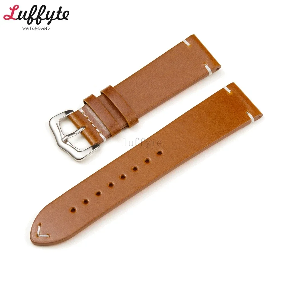 New Oil Wax Leather Cowhide Watch Strap 18mm 20mm 22mm Gradient Color Leisure Watchbands Watch Accessories Wrist Band