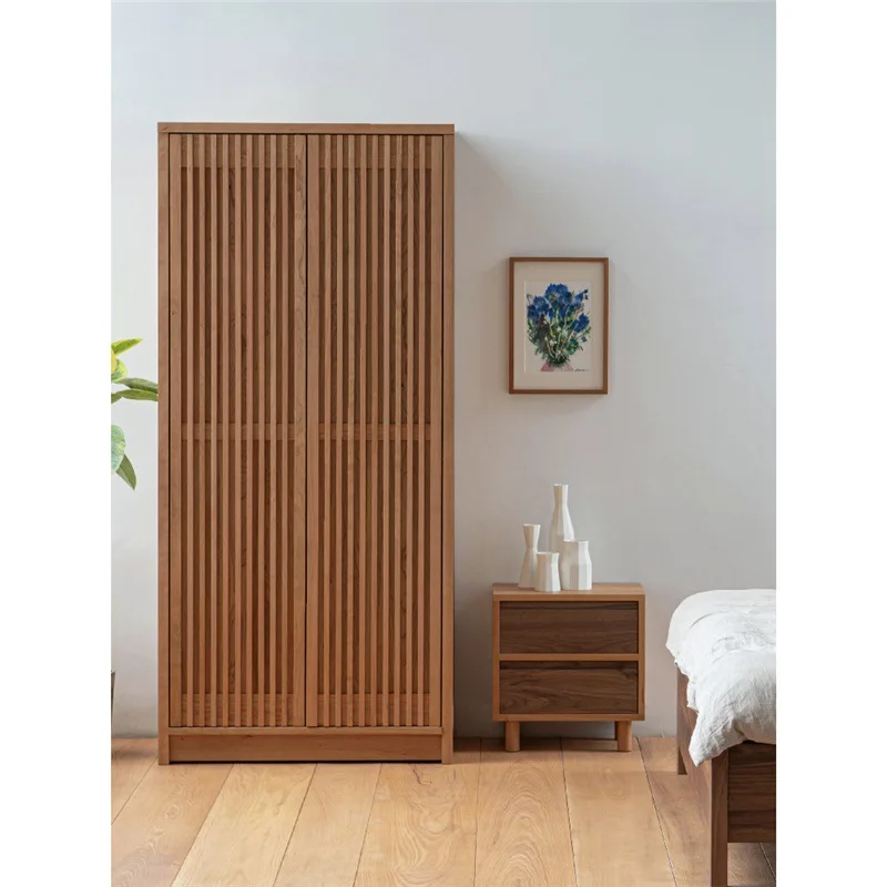 

Шкаф MUMO Wood Ink Grid из массива вишневого дерева, мобильный, для спальни, для хранения вещей, домашний, из натурального дерева