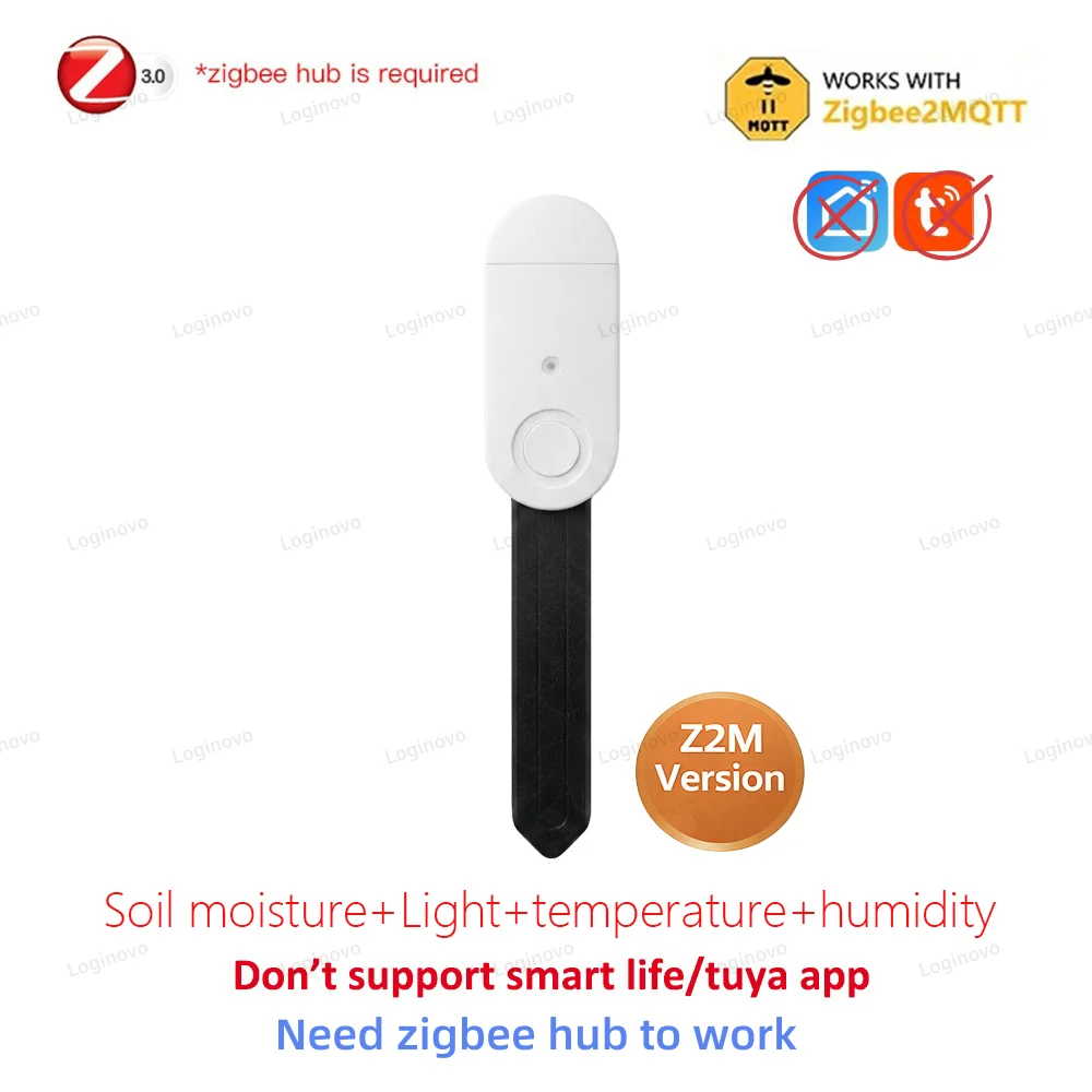 Zigbee Temperatur- und Feuchtigkeitssensor Bodenfeuchtigkeitssensor Licht- und Fruchtbarkeitsmessgerät Optional 2MQTT & Tuya Version Smart Home Automation