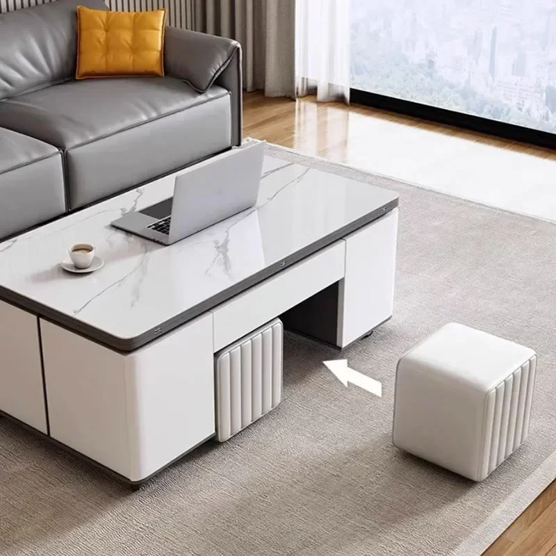الشمال طاولة القهوة الحديثة Trau الأبيض عالية الفاخرة طاولة القهوة لغرفة المعيشة متعددة الوظائف الحد الأدنى أثاث غرفة نوم Couchtisch