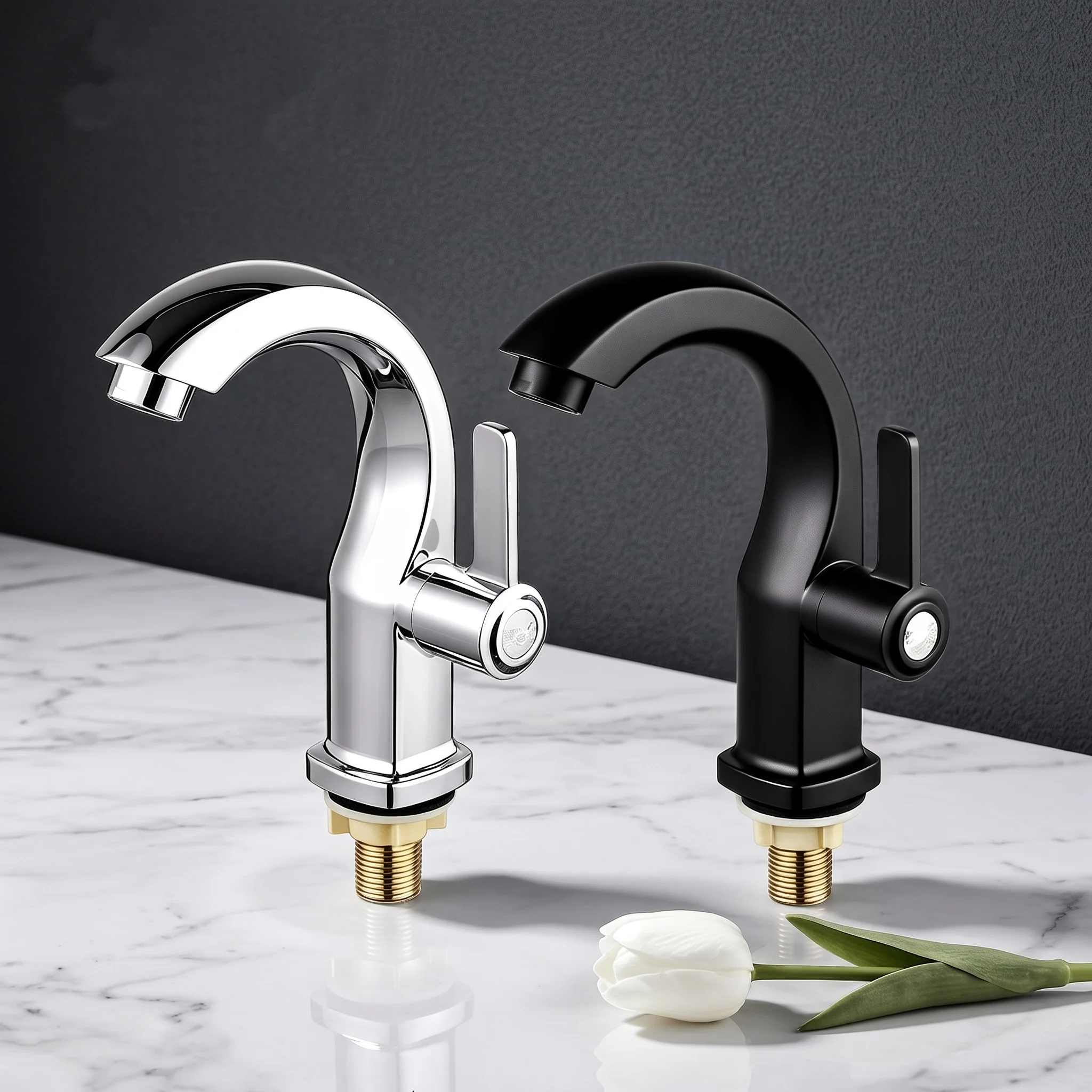 Single Cold Basin Sink Faucet, Deck-Mount 1-Hole Filtered Water Tap with Single Lever for Bathroom Kitchen