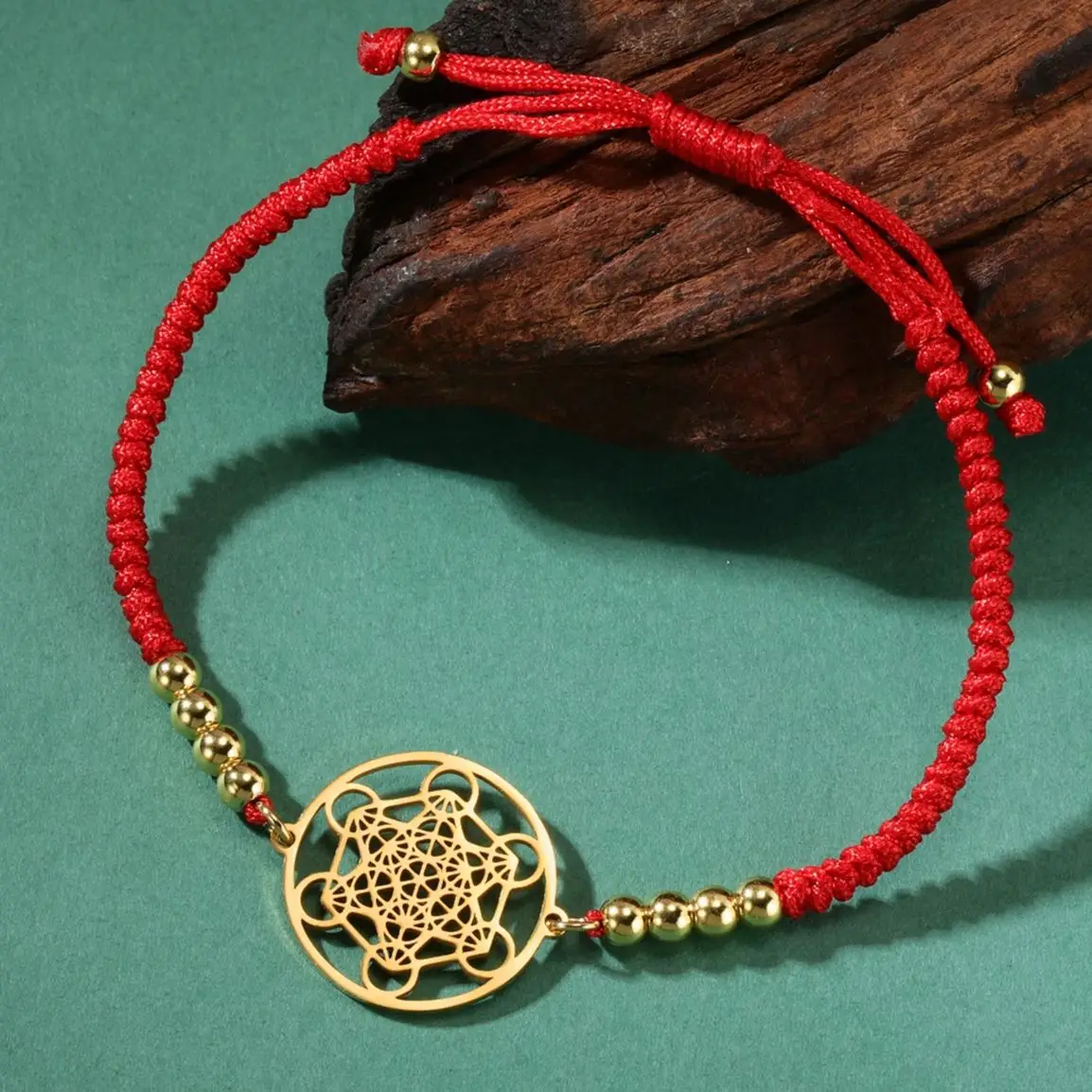 LIKGREAT Vintage Metatron Cube Adjustable Bracelets Lucky Amulet Archangel Jewelry Sacred Geometry Stainless Steel Men Women