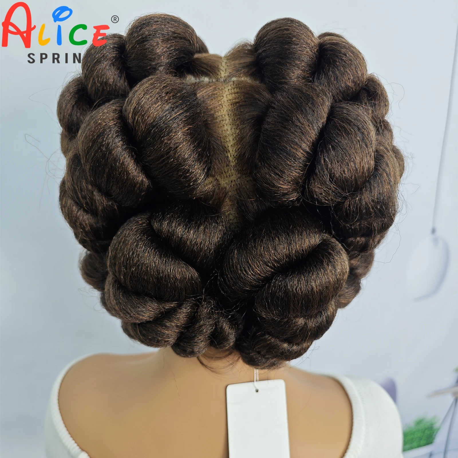 Short Cute Handmade Bantu Synthetic Braided Lace Wigs For Black Women Transparent Full Lace Braided Wigs Knotless Braids Wigs