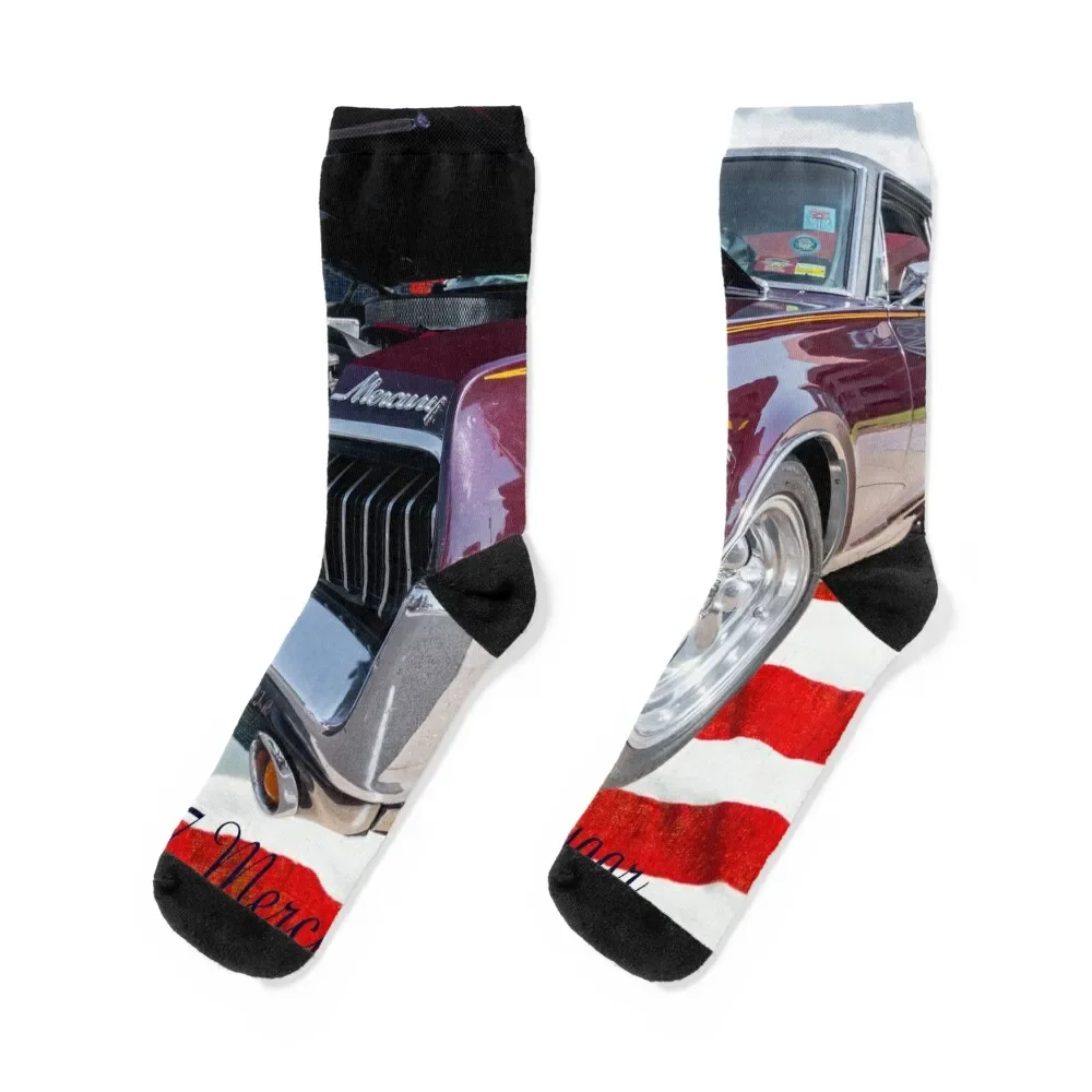 

1967 Burgundy Mercury Cougar Text Socks kids Christmas Run anti-slip Mens Socks Women's