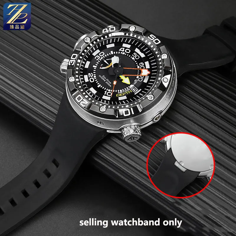 Men\'s Rubber Watchband For Citizen BN2029-01E BN2021-03E BN2024-05E Diving Water Ghost Big/Huge Monster silicone Watch Strap