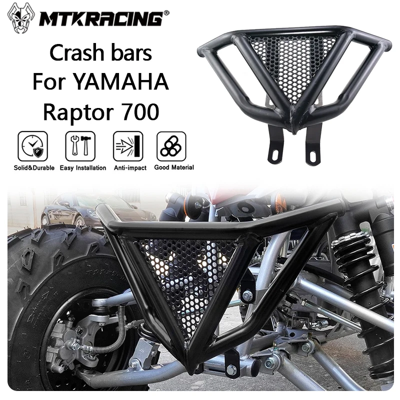 MTKRACING Crash bars For YAMAHA Raptor 700 2022-2024 Front Bumper Grab Bar Raptor Frame Protector Accessories