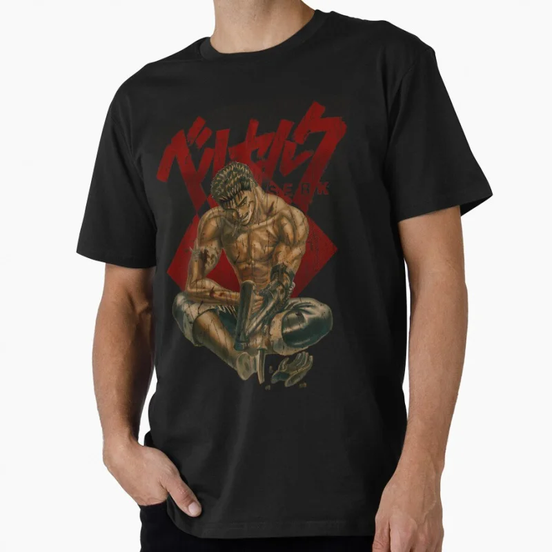 

Fans Anime Vintage Guts Manga guts Berserk Anime T shirt for men Large size Tops S-6XL 100% cotton printed Clothes