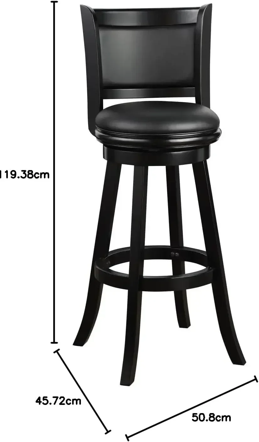 Обертовый барный стул Augusta Extra Tall, 34 дюйма, черный