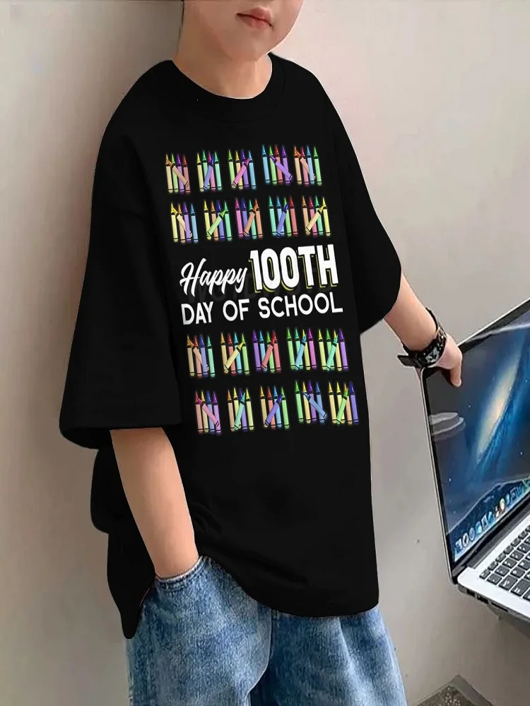 Carnival fashion children's T-shirts for boys and girls: short-sleeved, loose-fitting, casual designs with round necks.