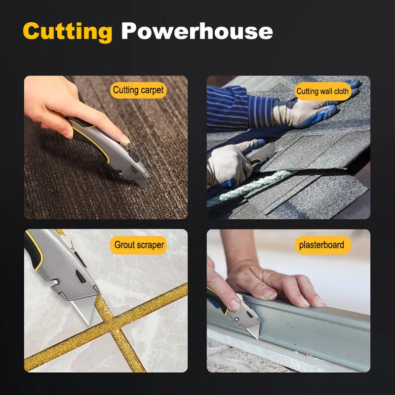 10pcs Utility Knife Blades SK2 Steel Box Cutter Blades with Plastic Case Standard Blades for Utility Knife Replacement