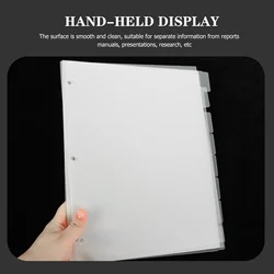 Separate Loose-leaf Book Refill Punched Dividers Clear Binder 3 Rings Tabs Separators