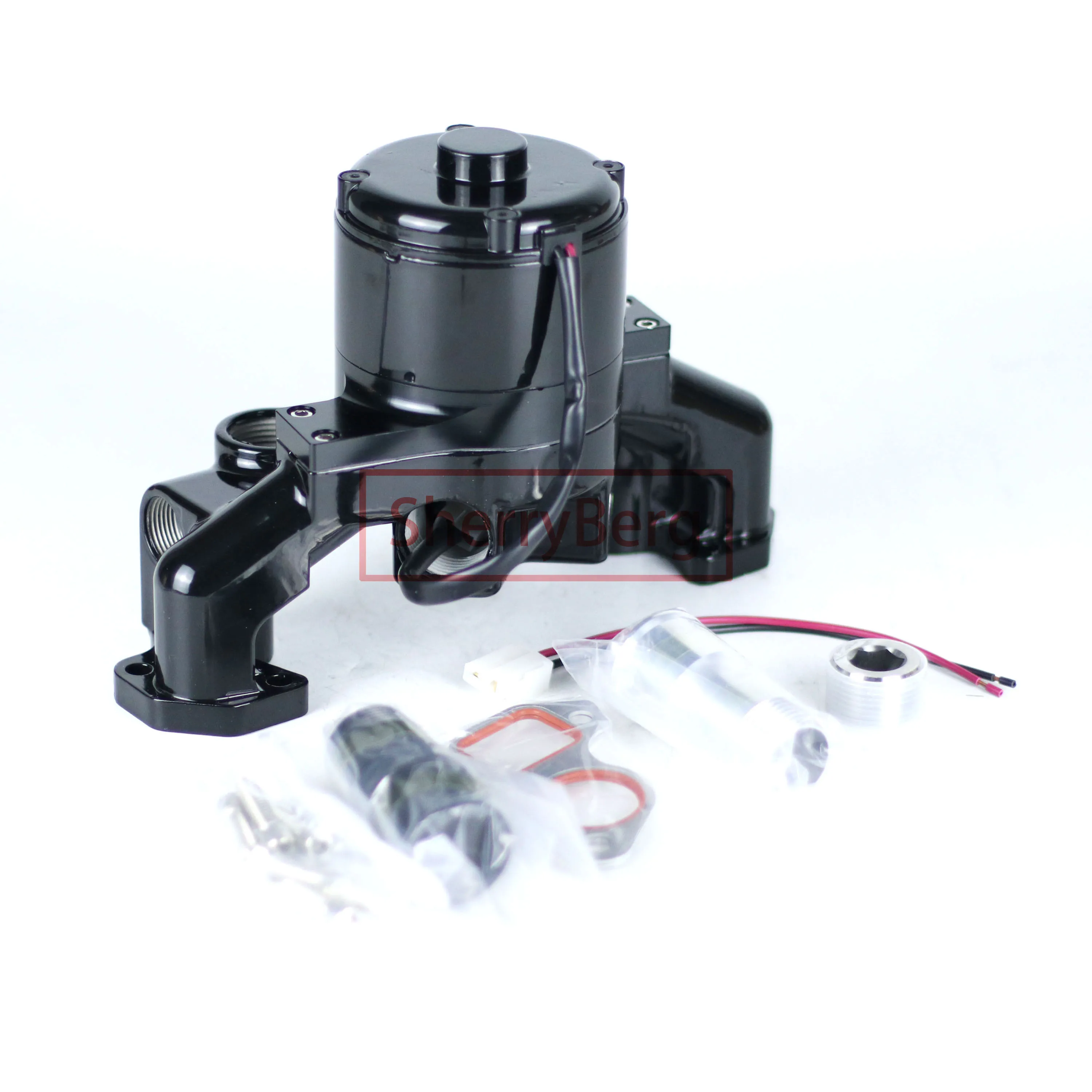 SherryBerg New Racing Engines Electrical WaterPump CNC for LS LS1 LS2 LS6 6.0 Electric Water Pump Aluminium Black Color