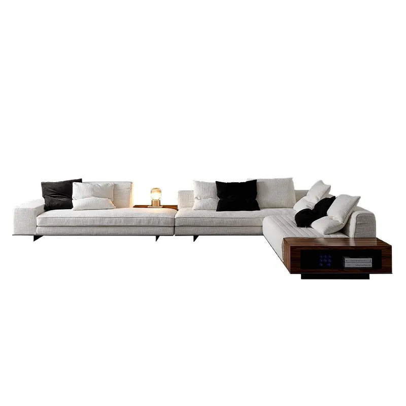 

Italian minimalist leather sofa, first floor cowhide living room size combination luxury Roger fabric corner furniture
