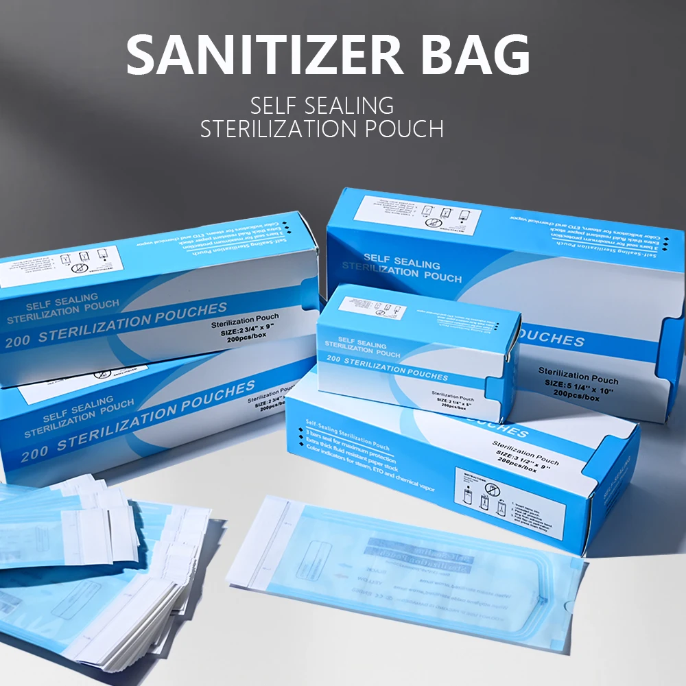 

20/200PCS Disposable Self-sealing Sterilization Pouches Bags Disposable Storage Bag For Nail Tattoo Manicure Accessories Tools