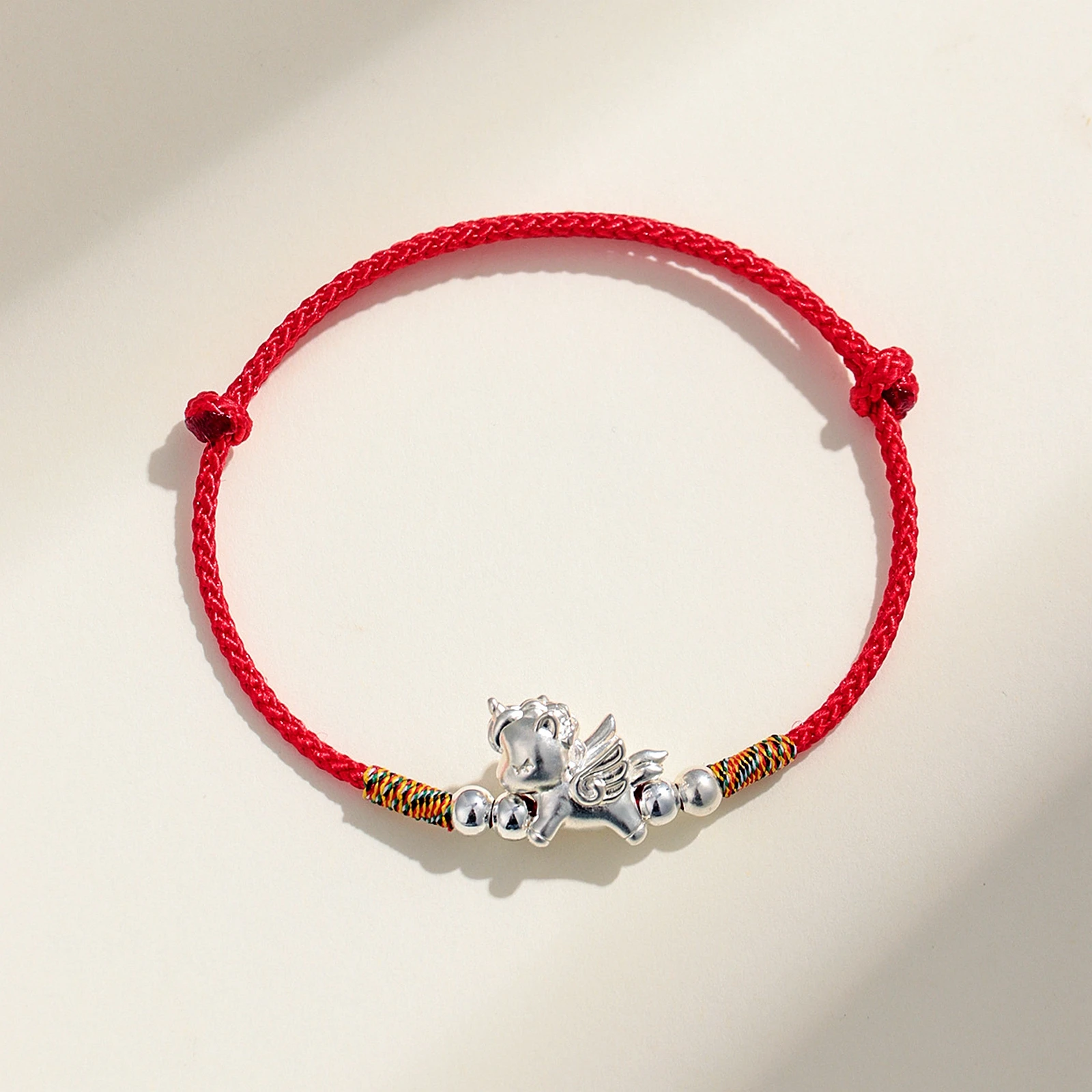 

925 Sterling Silver Horse Charm 2026 Year Luck Red/Black Rope Chain Handmade Braided Waven Bracelets for Women Men Couple 1625