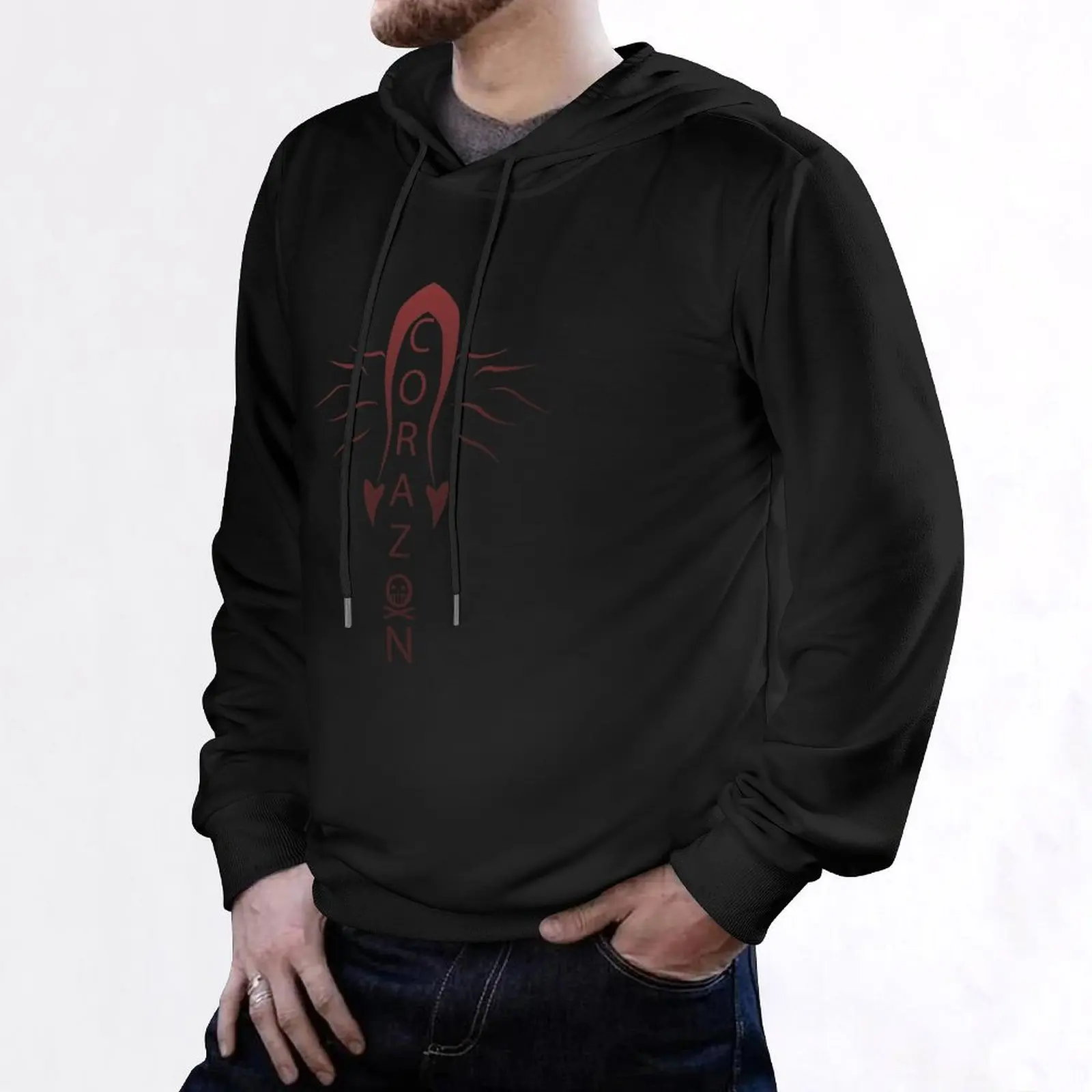 Corazon sweat à capuche rouge hommes sweat ensemble vêtements coréens vêtements pour hommes vêtements pour hommes grande taille à capuche