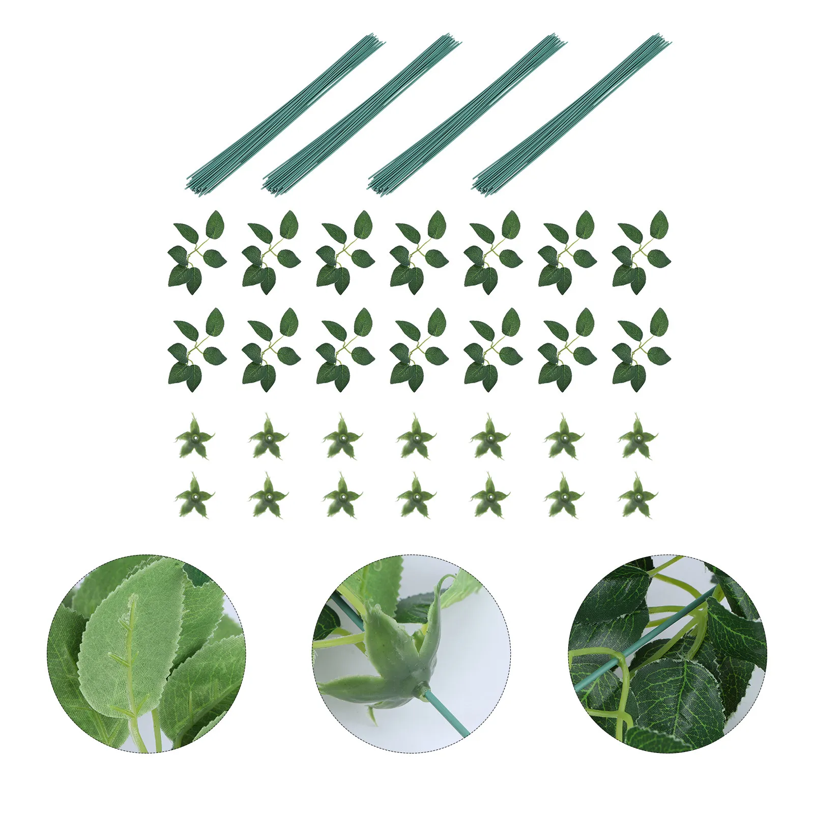 

90 шт. зеленых проволочных стеблей для искусственных цветов, имитирующих натуральные стебли, для рукоделия, материалы для создания цветочных композиций, железные проволоки для DIY