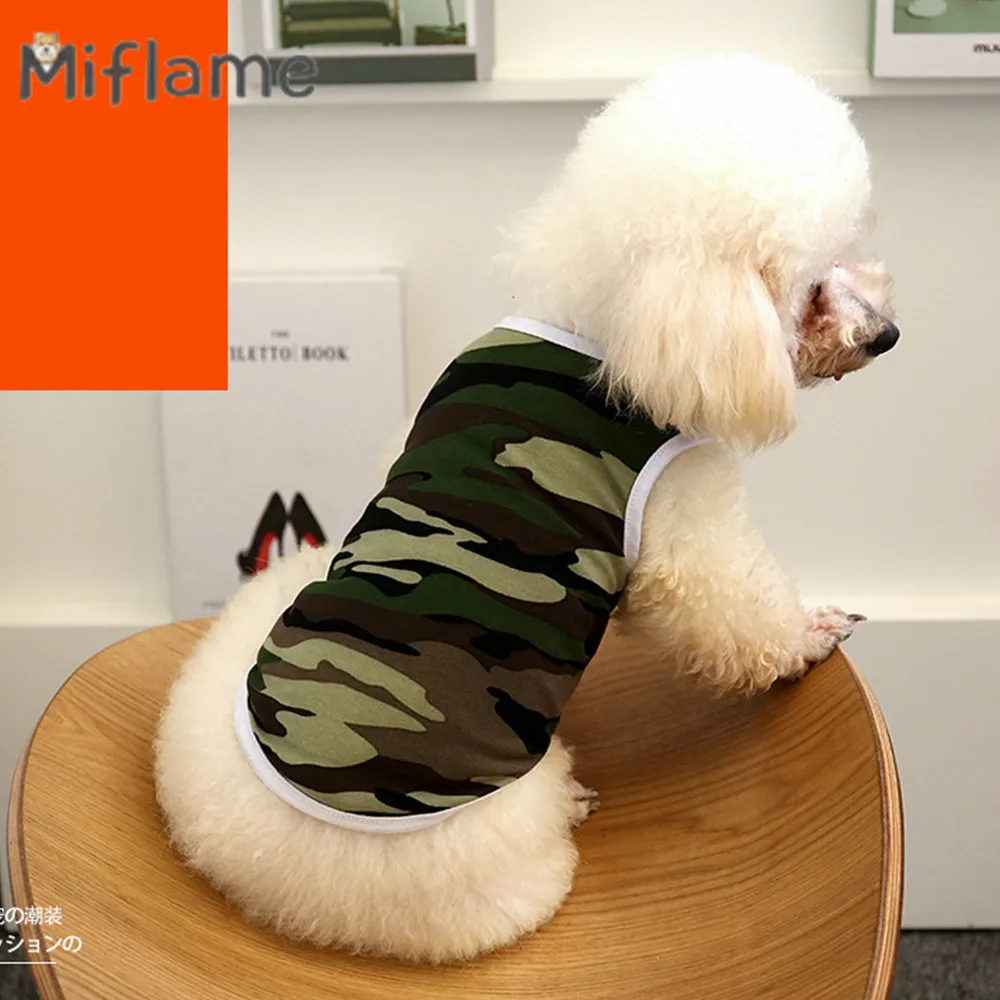 Miflame American Flag Vest For Small Dogs Teddy Chihuahua Camouflage Puppy Sleveless Cool Pet T-shirt Breathable Dogs Clothes