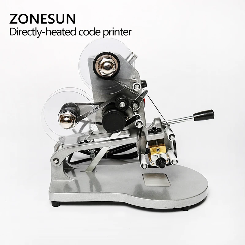 ZONESUN Date Coding Machine Batch Serial Number Printer Manual Expiry Production Date Coder Stamp Flat Surface ZS-DY8